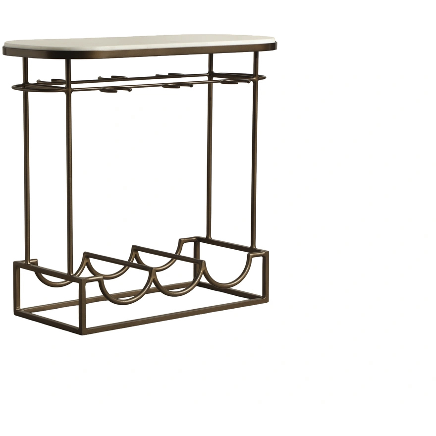 Lodi White / Bronze Wine Rack, 3 Bottle
